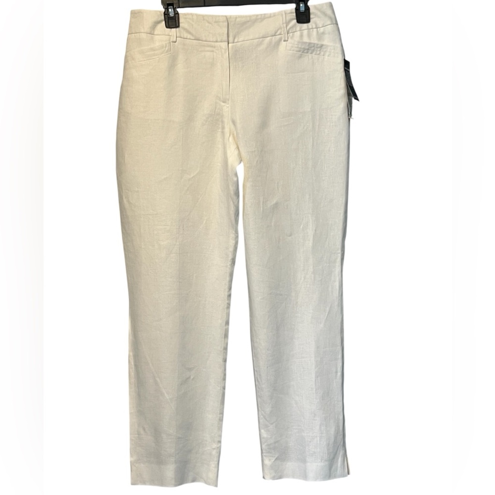 NWT Rafaella Women’s White 100% Pure Linen Pants Size 12